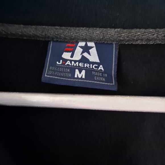 J. America Dark Navy Blue High / Mock Neck L/S Quarter Zip Fleece Jacket - M - Picture 8 of 10